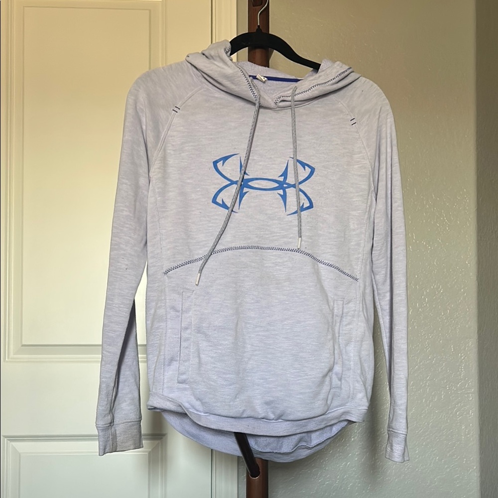 Women’s Under Armour Lilac Hoodie with Blue Cyberpunk Logo Size Small |D113